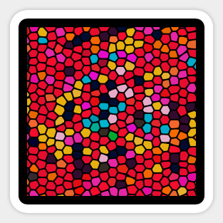 Painted Glass of Colorful Retro ZigZag Pattern Sticker